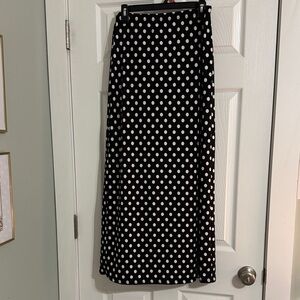 Black and White Polka Dot Maxi Skirt